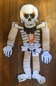 1970s Skeleton Vintage Halloween Die Cut Decoration Double sided - Picture 1 of 7