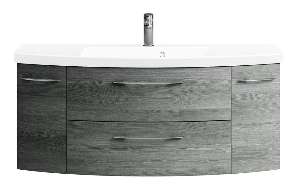 PELIPAL Cassca Sprint Bad Möbel Graphit Struktur Waschtisch Unterschrank 121 cm