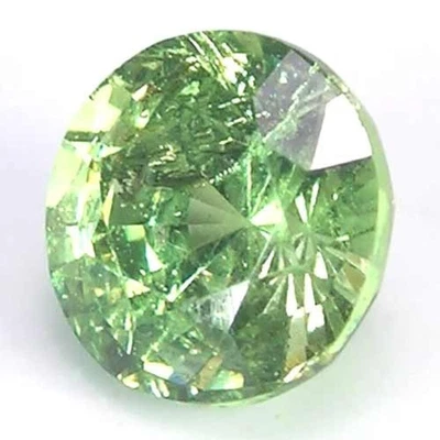 PROVOCATIVE GEM UNHEATED RUSSIAN VIVID GREEN DEMANTOID GARNET - ROUND CUT - Image 1 of 3