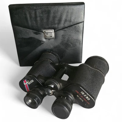 Binóculos vintage Binolux ótica revestida 10X50 com suporte, sem alça - Imagem 1 de 4