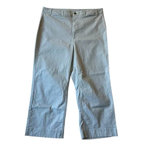 Pantalone chino crop gamba larga Old Navy 16 blu vita alta leggero donna - Foto 1 di 8