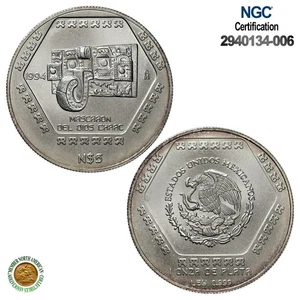 1994Mo MEXICO S5P MASCARON DEL DIOS CHAAC MS 68 - Picture 1 of 20