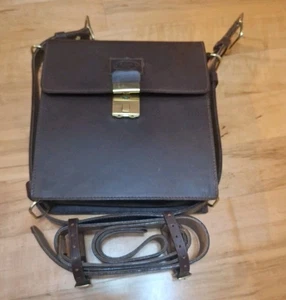 LEWIS AND DRAKE SCHULRANZEN AUS BÜFFELLEDER MESSENGER-REISETASCHE DUNKELBRAUN - Bild 1 von 10