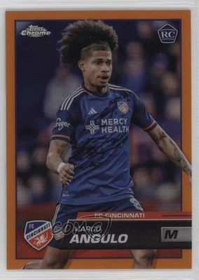 2023 Topps Chrome MLS Orange Refractor /25 Marco Angulo #26 Rookie RC - Image 1 of 2