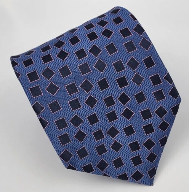 Corbata de seda Canterbury azul negra geométrica para hombre 58 x 3,5 Foto 1 de 4