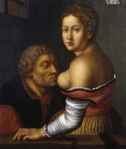 Georg Pencz ""Cimon and Pero"" Truhe schwarz Kunstwerk PAPIER oder LEINWAND Bildende Kunst - Bild 1 von 4