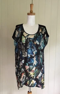 JAG Silk TOP Sleeveless dropped shoulder Asymmetrical hem Sz 12 Designer Slouch - Picture 1 of 8