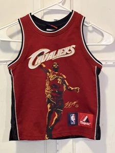 Vintage LeBron James Cleveland Cavaliers Sewn Jersey Majestic Boys Size 4 - Picture 1 of 8