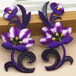 2 pcs Embroidered Applique iron on Patches select color 4 x 2 inch - Picture 1 of 8