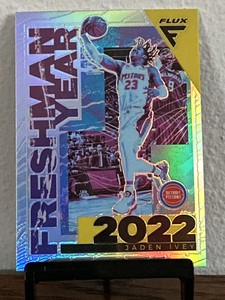 2022-23 Panini Flux Jaden Ivey Freshman Year Rookie Silver Prizm Detroit Pistons