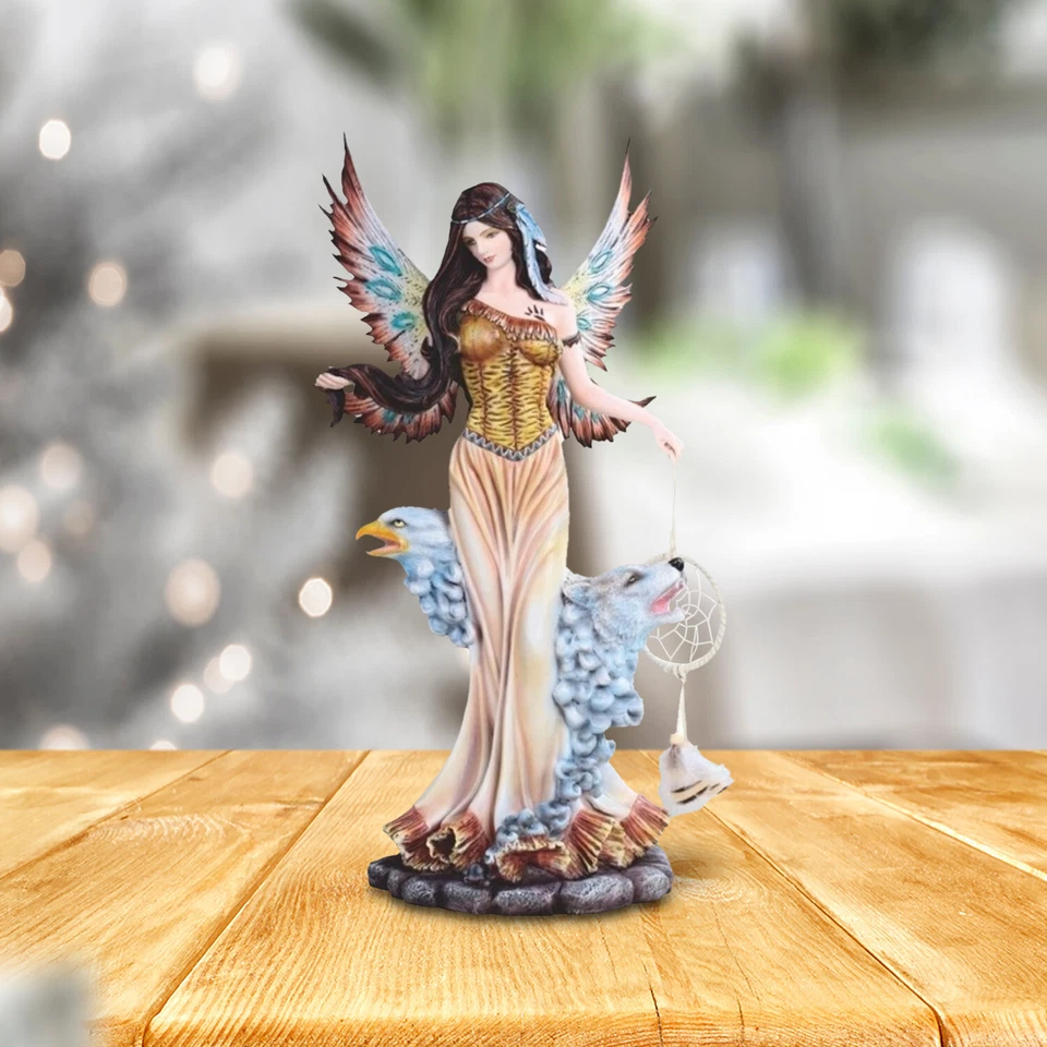18"H Indian Fairy with Animal Spirits Statue Fantasy Figurine Room Decor - Image 1 of 1