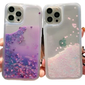 Custodia Liquid Quicksand Bling Glitter Luxury Glow iPhone 16 15 14 13 Pro Max - Foto 1 di 14
