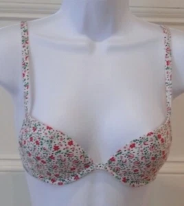 JACK WILLS Pink Green Floral Push Up Bra Sz 32B - Picture 1 of 5