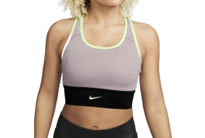 NEW! NIKE Women's [XL] Padded Sports/Yoga/Pickleball Bra-Purple/Volt CZ4496-501 - Image 1 of 2