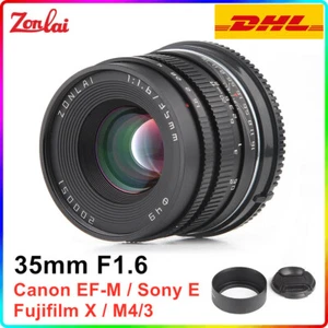 ZONLAI 35mm F1.6 Manual focus Large Aperture Lens for Canon Sony Fujifilm M4/3 - Picture 1 of 4