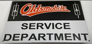 Oldsmobile Service Department Sign 18” x 12” Man Cave Garage SEALED w/ Defects - Picture 1 of 13