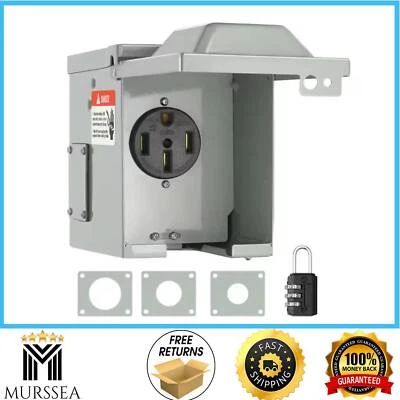 RV Power Outlet Box Indoor/Outdoor 50 Amp 125-Volt/250-Volt Receptacle Outlet - Image 1 of 4