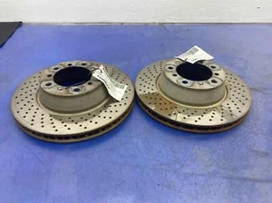2017 - 2019 PORSCHE 911 OEM REAR LEFT & RIGHT DRILLED BRAKE ROTOR SET 991352403 - Picture 1 of 11