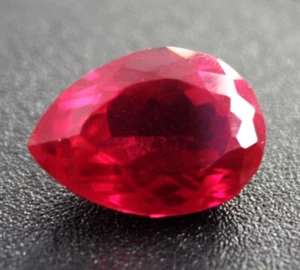 7 Ct Natural Pigeon Blood Red Ruby CERTIFIED Loose Gemstone Pear Cut - Bild 1 von 6