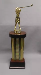 goldene weibliche Golf Trophäe breite Säule gewichtete Basis Auszeichnung - Bild 1 von 1