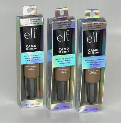 Pack of 3 - e.l.f. Camo CC Cream | 84925 Deep 540 N | 1.05 oz - NEW - Image 1 of 4