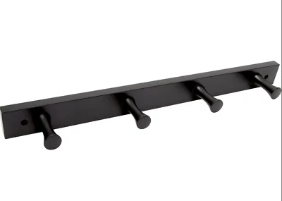 Riel de gancho plano negro Mainstays R48468L-FB 18" 4 postes acabado Foto 1 de 2