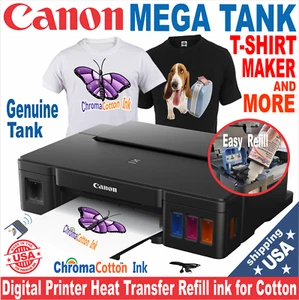 CANON PRINTER MEGA TANK REFILLABLE INK T-SHIRT MAKER KIT COMPLETE STARTER BUNDLE - Picture 1 of 6