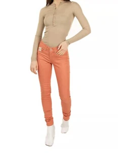 PEPE JEANS Women's NWT Size 23 24 XXS XS 00 0 Orange Pixie Stretch Skinny Pants - Picture 1 of 13