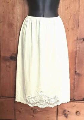 Vintage Henson Kickernick Size Small Ivory Nylon Lace/Seed Pearls Trim Half Slip - Image 1 of 4
