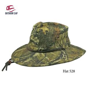 OUTDOOR CAP Mossy Oak Camo Canvas Stiff Brim Safari Hat Size L/XL - 528