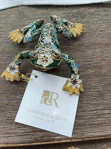 1 RARO VINTAGE DRANSFIELD ROSS RANA VERDE ESMALTE CLOISSONE LATÓN Decorativo (25 - Imagen 1 de 5
