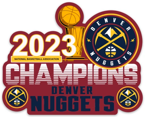 Denver Nuggets 2023 Champions NBA Classic logo type Die-cut MAGNET Cover