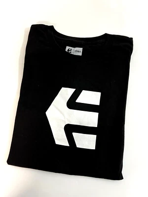 Camiseta Etnies Hombre Icon Negro/Blanco Logo Talla XL Foto 1 de 4