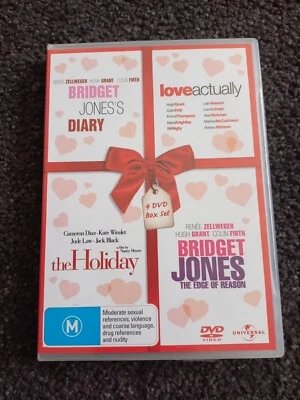4 DVD BOX SET - LOVE ACTUALLY, BRIDGET JONES X 2, THE HOLIDAY - GREAT WATCHING - image 1 of 2
