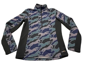 Youth Kerrits 1/2 Zip Long Sleeve Pullover Size Medium Running Horse Print - Picture 1 of 9