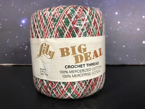 New Lily Big Deal Crochet Thread 138 S Mistletoe 3100 Size 5 250 YDS Christmas - Picture 1 of 6