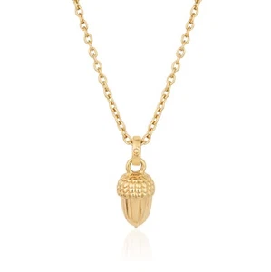 COLLAR BELLOTA PEQUEÑA EN ORO AMARILLO SOBRE PLATA DE LEY N240 - Imagen 1 de 3