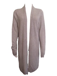 Magaschoni open front gray 100% cashmere longline cardigan L - Picture 1 of 10