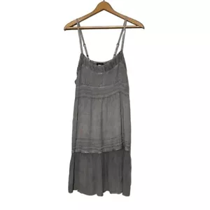 Sundress Woman’s Size XL Papillon Gray Stone Washed Spaghetti Straps Cinched - Picture 1 of 11