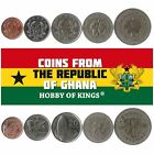 5 Different Coins From Ghana. Old African Currency