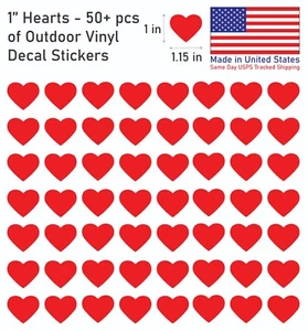 1" - 3" Heart Vinyl Decal Stickers - 8-56 pcs. - Made in US - Same Day Shipping - Picture 1 of 43