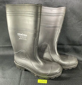 LaCrosse Waterproof Black Rubber Work Boots Men's Size 11 Made in USA  IN2266 - Picture 1 of 15