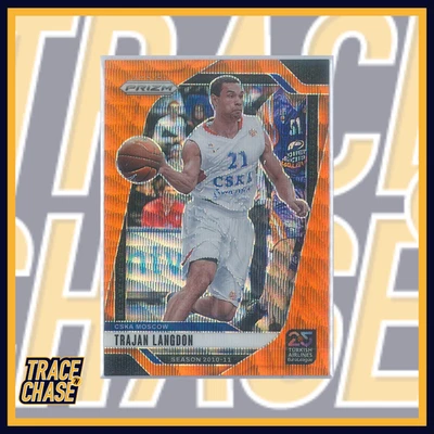 2024-25 Panini Prizm Euroleague Basketball Trajan Langdon Orange Wave 13/60 #1 - Image 1 of 3