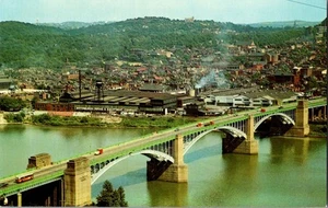 Postcard The Washington Crossing Bridge at Fortieth Street Pitsburgh Pensalvania - Picture 1 of 2