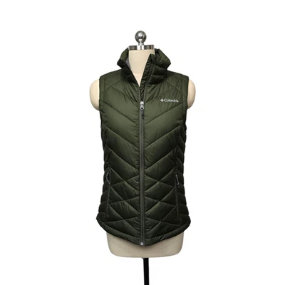 Columbia Omni-Heat Vest Womens Small Green Insulated Full Zip Puffer Quilted - Image 1 of 4