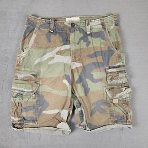 American Eagle Shorts Mens 33 Green Camo Cargo Longer Length Cotton Y2K - Picture 1 of 10