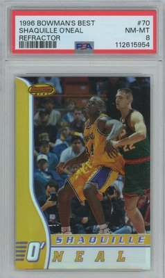 SHAQUILLE O'NEAL 1996 Bowman's Best REFRACTOR #70 PSA 8 - Image 1 of 2