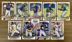 Set completo squadra carta Topps Bowman 2025 base, prospettive e RC'S - Brewers - Foto 1 di 1