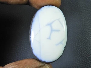 68Cts. Natural Peru Blue Opal Oval Crystal Cabochon Loose Gemstone 26X36MM R077 - Picture 1 of 9