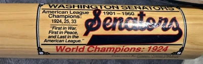 Coopertown Bat Co Company 1924 Campeón del Mundo WASHINGTON SENATORS HOF HALL 1992 Foto 1 de 4
